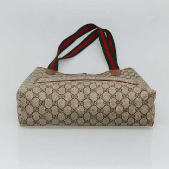 GUCCI GG Supreme Web Sherry Line Tote Bag Pvc Beige Gold 39 002 39 002 - Picture 9 of 16